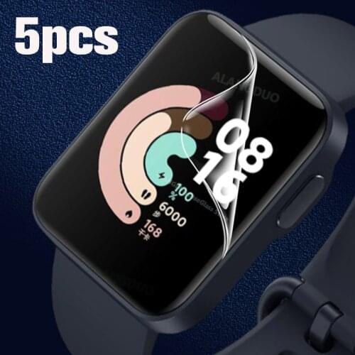 Full Coverage Screen Protector for Xiaomi mi Watch Lite/for Redmi Watch Soft Film Hydrogel Protective TPU HD Film (Not Glass)