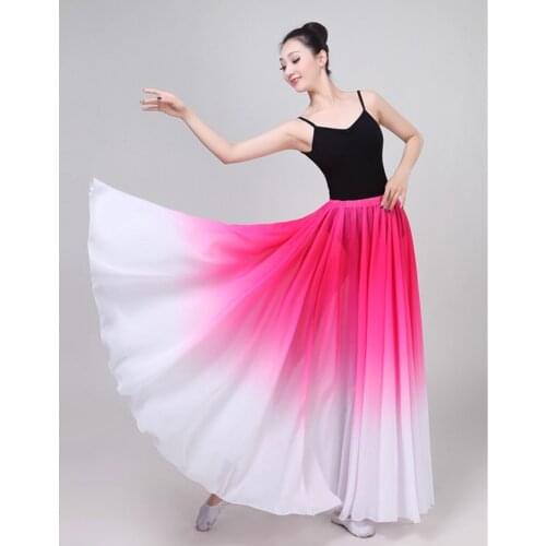 Free Shipping Pink/black/blue Chiffon Skirt for girls & women ballet dancing romantic skirts classical dance costume CD2020