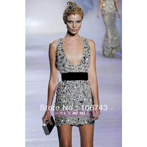 Free shipping 2018 new design vestido de festa sexy luxury crystal Formal Elegant party pron gown Celebrity Bridesmaid Dresses