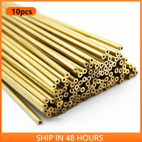 10PCS Brass Tubes Diameter 2mm/3mm/4mm/5mm/6mm Length 300mm Long 0.45mm Wall Brass Pipe Brass Tube Cutting Tool High Quality
