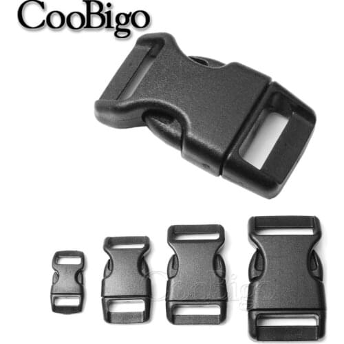 100pcs Plastic Buckle Clip Side Release Breakaway Buckles for Belt Bag Strap Paracord Bracelet Dog Collar Accessories 10mm 15mm
