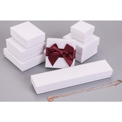 New Arrive paper boxes 10pcs/lot Ring Earring necklace pendant bracelet jewelry set Box White kraft for women gift package