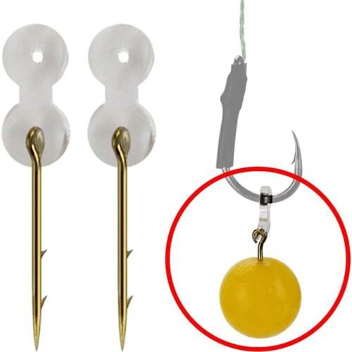 12PCS Carp Boilie Bait Spike for Carp Fishing Sting Pin with Clear Rubber Corn Ronnie Hair Rig Carp Feeder Tackle 10mm 15mm