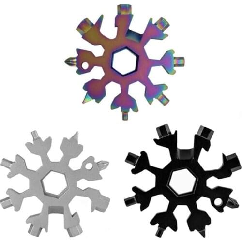 18-in-1 Snowflake Multi Tool Stainless Steel Snowflake Wrench