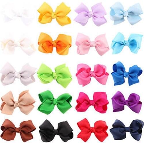 20 Pieces Colorful Bowknot Hairpin Kids Baby Girls Hair Princess Bow Clip Barrette Wholesale Cute