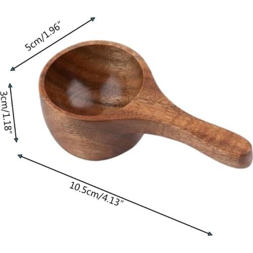 203F Round Coffee Scoop Wooden Measuring Spoon Measure Tea Scoops Water Ladle Coffee
