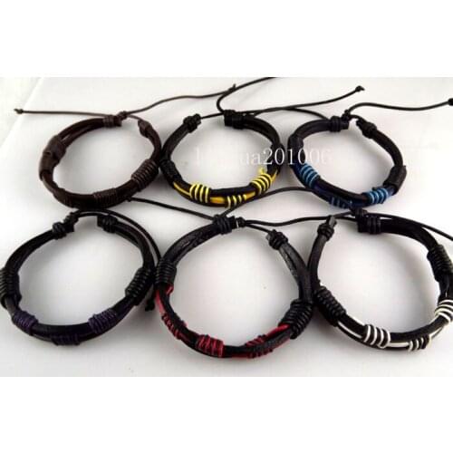 24 pcs Fashion Leather Armband bracelets Color Fashion jewelry Free Shipping