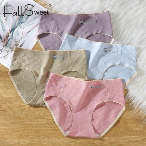 3pcs/Pack! Cotton Solid Color Women Briefs Soft Breathable Mid-Rise Panties