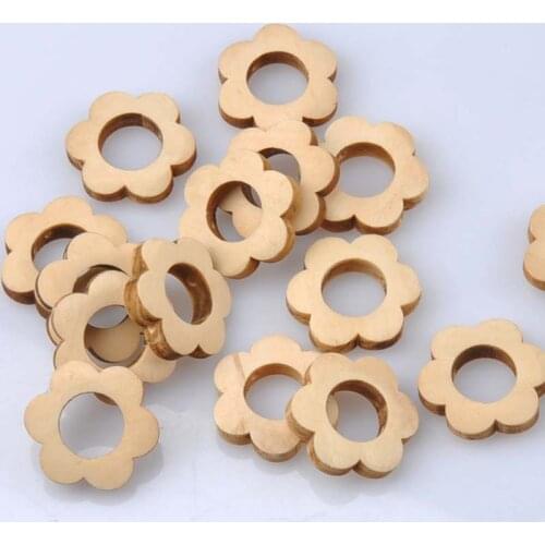 30pcs Natural Flower Garland Pattern Wooden Spacer Beads For Jewelry making DIY 26mm MT1499