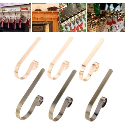 4pcs Christmas Stocking Hook Metal 120mm Holder Rack Mantel Fireplace Hanger Party Decor Storage Kitchen Bathroom Organizer