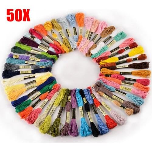 50/100PCS Cross Stitch Cotton Embroidery Thread Floss Sewing Skeins Craft E7