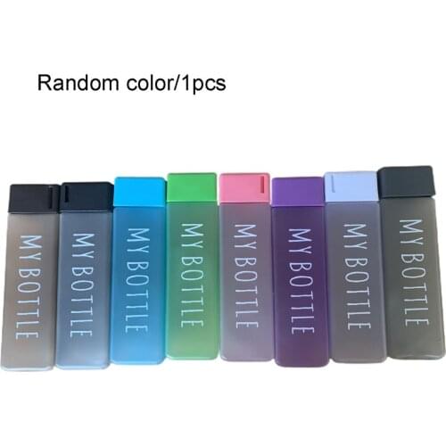 550ml Square Transparent Water Cup Portable Outdoor Cold Juice Water Sports Cup Sealed Leak-proof And Drop-resistant Plastic Wa