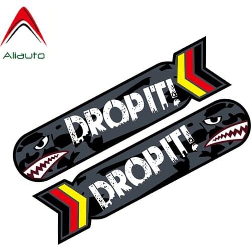 Aliauto 2 X Personality Decal Dropit Shark Cartoon Reflective Car Sticker Accessories for Motorcycle Helmet Nissan,13cm*2cm