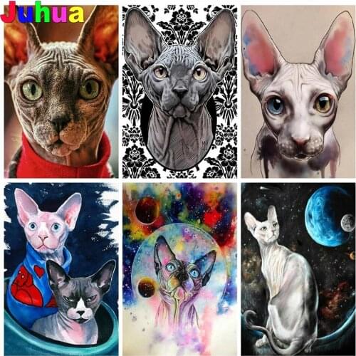 Sphinx Cat 5d diy diamond painting full square round mosaic Noble cat pet diamond embroidery gift diamond stitch home decor