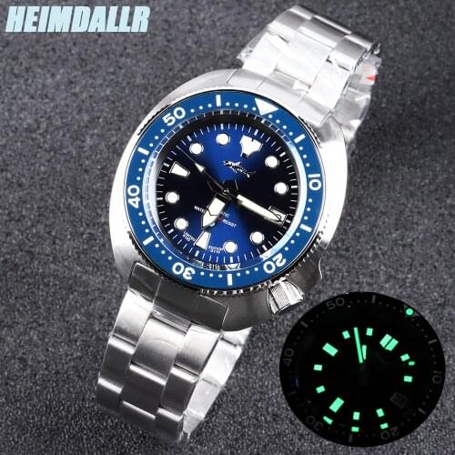 HEIMDALLR Automatic Watch Undefined NH35A Mens Mechanical Watches Sapphire Crystal C3 Super Luminous Steel Diver Watch Men Hot