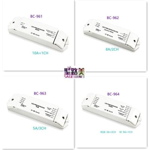 BC-961 BC-962 BC-963 BC-964 1CH/2CH/3CH/4CH High Frequency Repeater single color/DW/RGB/RGBW led strip light controller DC5-24V
