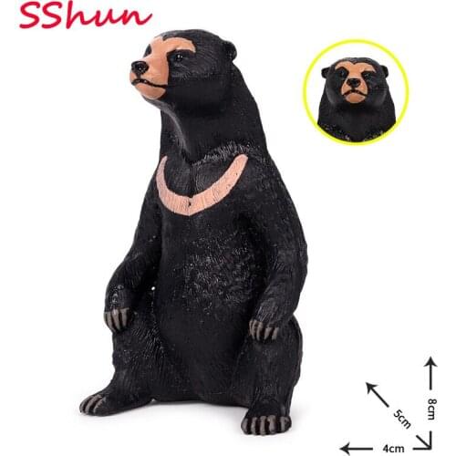 Childrens simulation wild animal world toy model polar bear panda dog brown bear sun bear black bear model