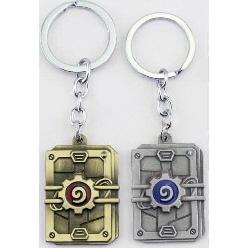 Dongsheng 2 Color Square Hearthstone Keychain Heroes Of Warcraft Key Chain Ring Vintage Metal Keychain Hearthstone Jewelry