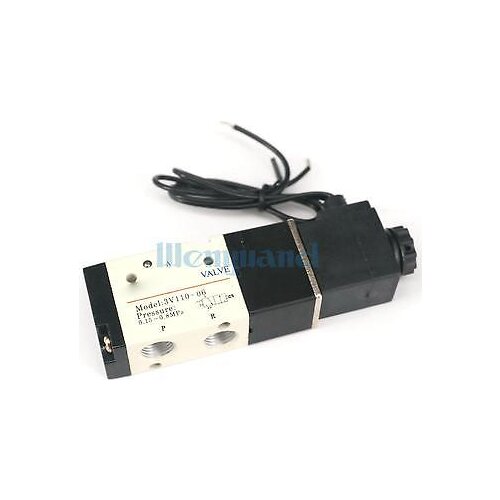 DC24V Solenoid Valve With Lead Wire 3 Way 1/8"BSP Pneumatic Air Solenoid Control Valve Alumium Body 3V110-06
