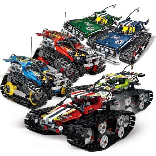 Racing Off-road Series App Remote Cars Track Small Particle Assembly Puzzle Building Blocks Toys Gift To Boys