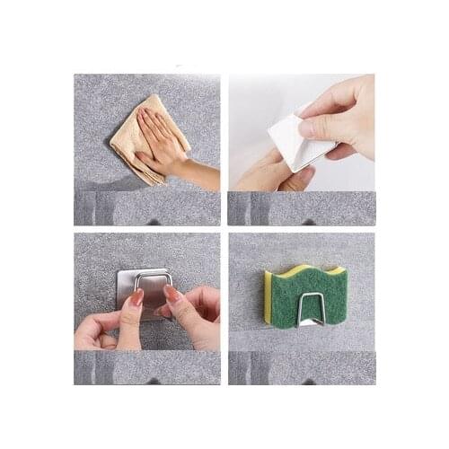 Hot Sell 304 stainless steel Home Cute Sponge Holder Suction Cup Convenient Home Kitchen Holder Tools Gadget Decor Utensil