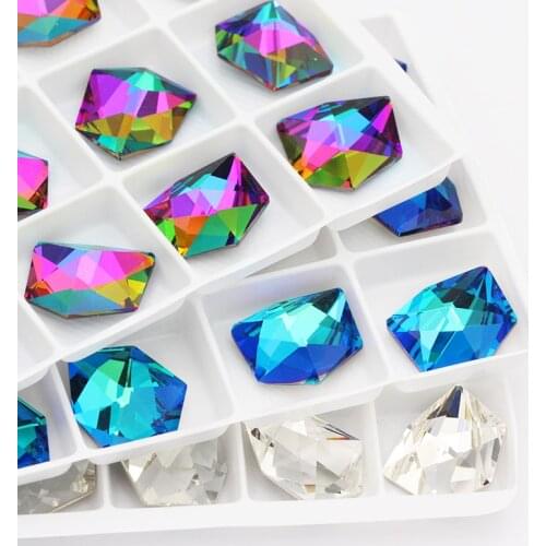 Glitter Ice K9 Glass Crystal Rhinestone Craft Stones Pointback Loose Crystals Blue Rhinestones DIY Decoration Stones