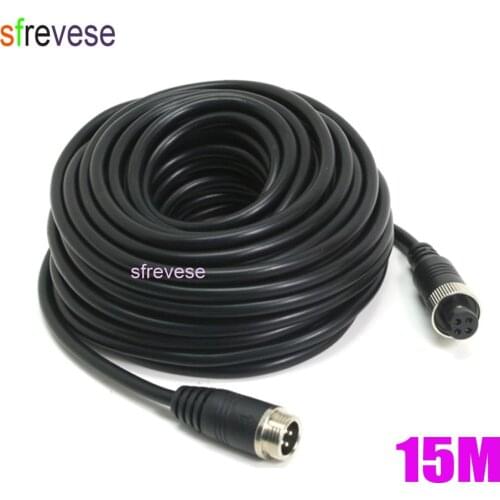 15m 50FT 4Pin Video Extension Cable Wire For Car Bus Truck Reversing Rear View Camera Motorhome Vehicle Backup Monitor