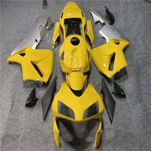 Custom Motorcycle Fairing kit fit for Honda CBR600RR F5 03 04 CBR 600RR CBR 600 RR 2003 2004 yellow silver ABS Fairing set