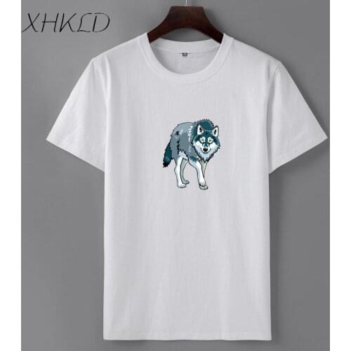 Wolf dogs Print Animal Cool Funny T-Shirt Men Short Sleeve Tops Tee Male Shirt Camiseta Summer Round Neck Big yards Brand Tshirt