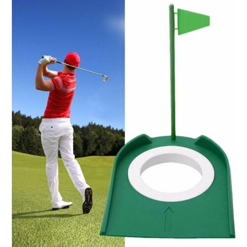 Indoor Golf Putting Cup With Hole Flag Training Putter Practice Aid Home Yard Outdoor Training Trainer Aids Tool Adjustable Hole