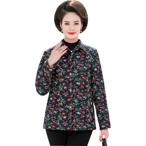 2021 Winter Womens Cotton Jacket New Moms Color Coat Short Down Cotton Overcoat Parka Plus Size Middle-Aged Female Outerwear