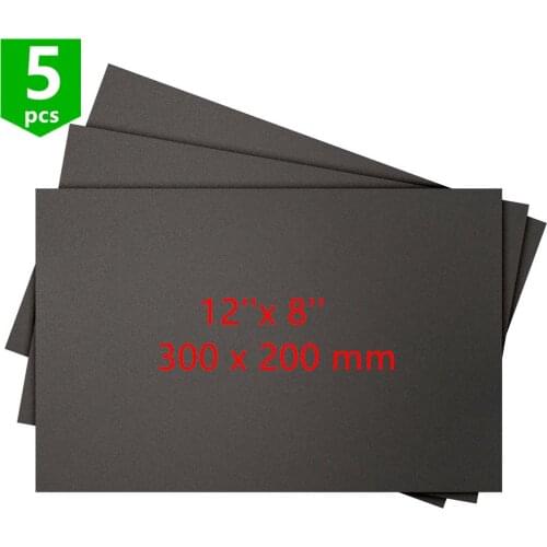 5pcs CraftBot XL 3D Printing Build Surface 300 x 200 mm 12''x 8'' Black color 8x12 inch stick heated printing bed tape