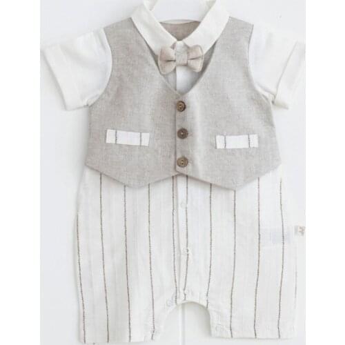 Summer Linen Baby Jumpsuit For Babies Clothes for baby boys 2 pcs clothes gift set for boys