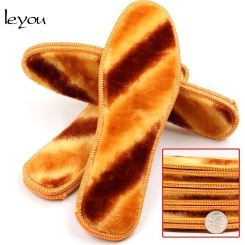 Leyou Unisex Fur Insoles Wool Winter Insoles Heated Shoe Pad Winter Men Women Soft Shoe Insoles Pad New Design