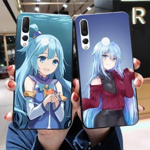 Cute aqua konosuba anime girl Phone Case Huawei Y6P Y8S Y8P Y5II Y5 Y6 2019 P Smart Prime Pro