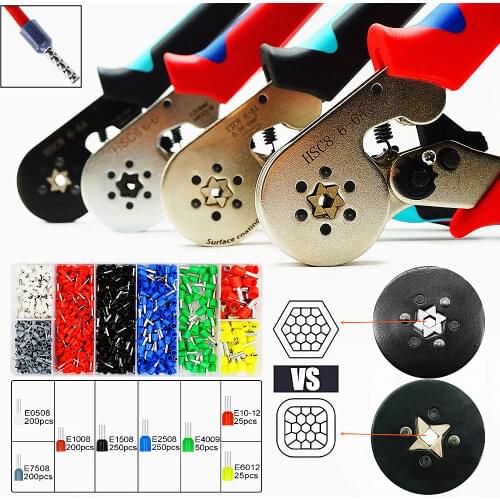 Tubular Terminal Crimping Tools Mini Electrical Pliers HSCB 6-6 0.25-6mm2 Crimp Plier Set Can Drop Shopping