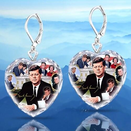 Fashion Personality Heart-Shaped Earrings for Women Aesthetic Kennedy Jewelry for Women Fashion Earrings Accessories for Women