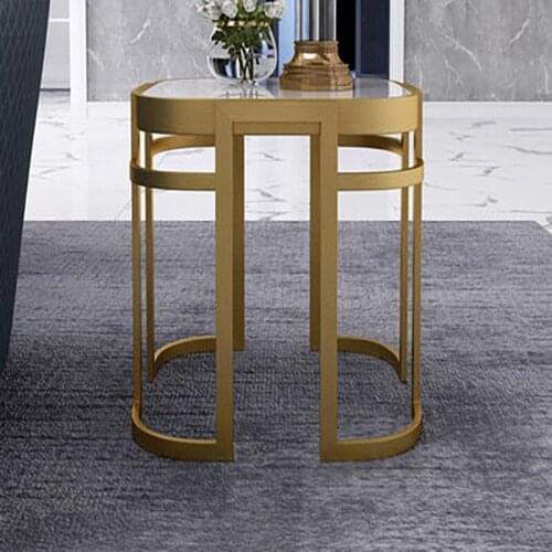 Marble light luxury side table living room creative sofa side cabinet table modern small coffee table square table corner table