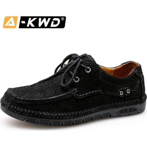 2020 Genuine Leather Loafers Men Moccasin Sneakers Flat High Quality Causal Black Men Shoes Male Footwear Boat Shoes Size 38-44