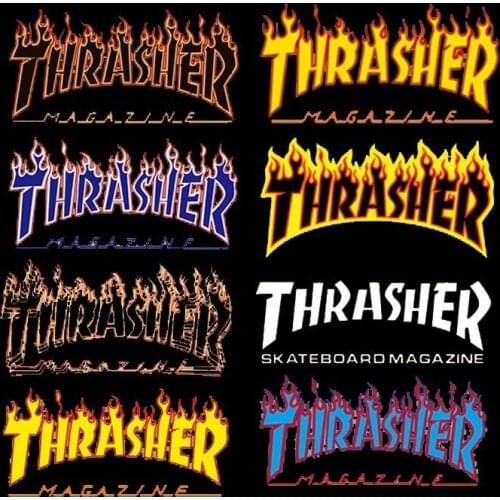 Hot Brand Flame Fire Letter Stickers Heat Transfer Printed Ironing For Clothing Cap Bright Badge Accessory Patch DIY Appliques