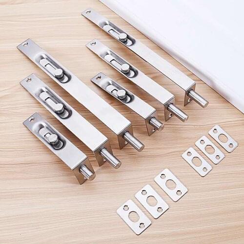 Stainless Steel concealed Door Bolt 4 inch 6 inch 8 inch Bathroom Door Bolt Hidden Security Guard Sliding Door Lock 2pcs