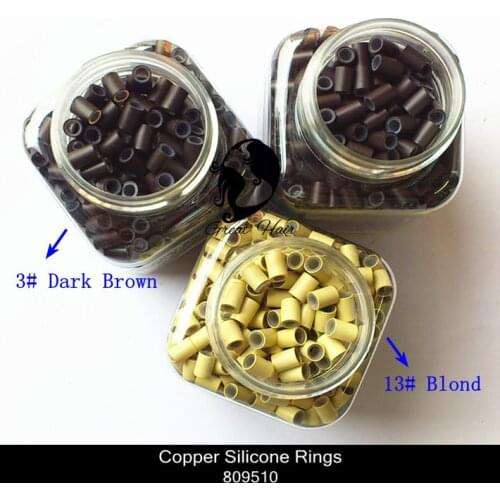 Wholesale - 20000 pieces/Lot Silicone Copper Micro Ring 3.4mm & 4.0mm for Hair Extension, Free Shipping