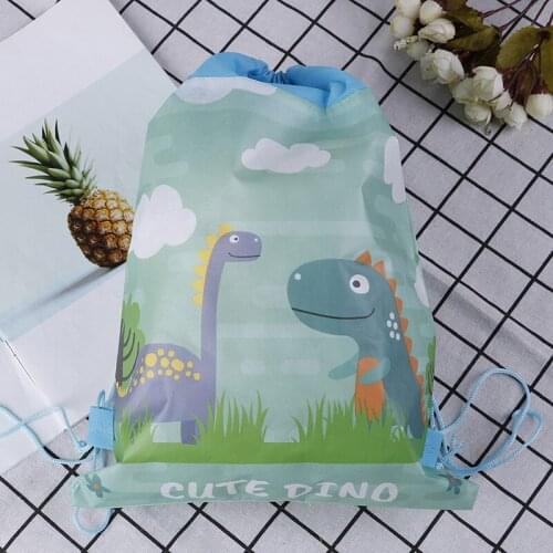 Birthday Gift Party Boys Favors Cartoon Cute Dinosaur Theme Decorate Non-woven Fabric Drawstring Gifts Bags