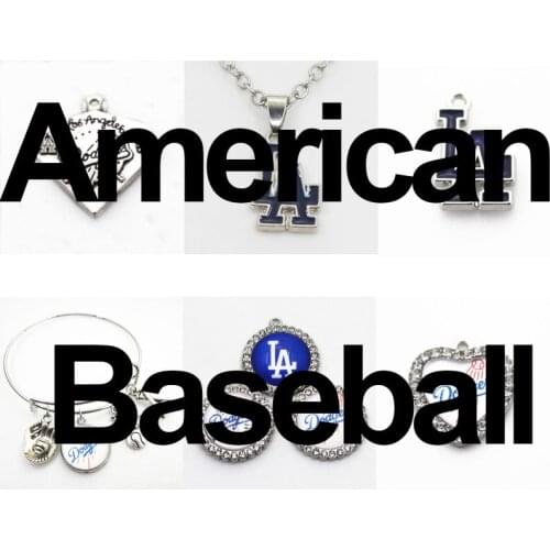 Baseball LA Dangle Charms Dodgers Mix Style DIY Pendant Bracelet Necklace Earrings Jewelry Making Accessories