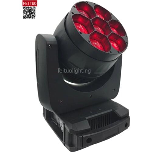 4/lot super bright dj 7X40W rgbw zoom wash 4-in-1 zoom led moving head beam concert light for stage