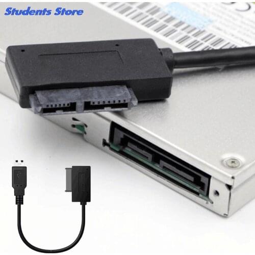 USB 2.0 To Sata 7p+6p 13Pin Adapter Converter Cable For Laptop DVD/CD ROM Slimline Drive