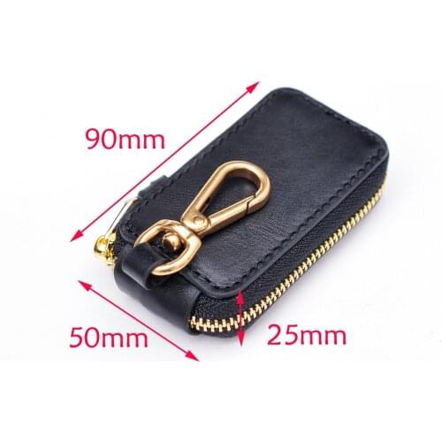 Veg Genuine leather hand made remote car key case cowhide leather car key House Key Bag holder With Copper Clasp Z