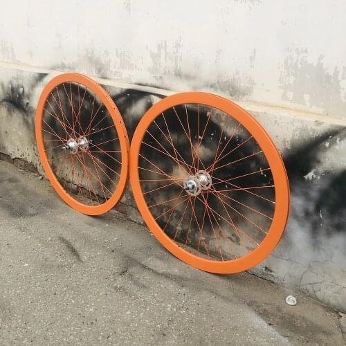 Fixie Bike Wheel Rim 50mm Front 24H Rear 32H Hub Single Speed Bicycle Wheelset Fixed Gear Aluminum Alloy Feeewheel Cycling Parts