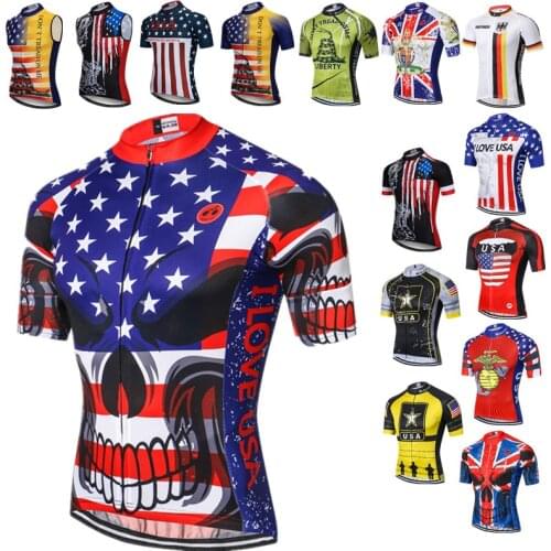 Weimostar USA Skull Cycling Jersey Summer MTB Bike Jersey Shirt Short Sleeve Cycling Clothing Anti-Sweat Bicycle Clothes Maillot