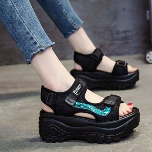 2021womens Sandals Wedge Heel Elastic Cloth Cover Foot Ladies Sandals Thick-soled Fashion Trifle Elevation Casual Womens Shoes